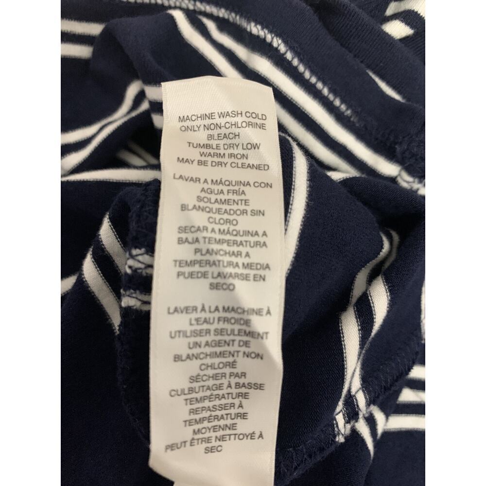 Chico's Striped Shift Dress Womens 3 (L) Navy White Asymmetrical Sleeveless - Picture 7 of 7